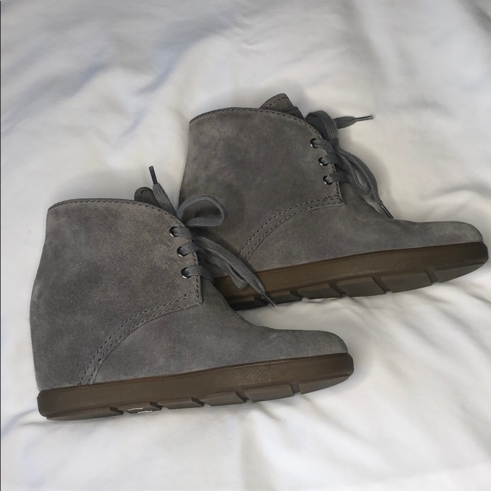 Prada Suede Boots, EU 36, US 6, Gray, Lace Up